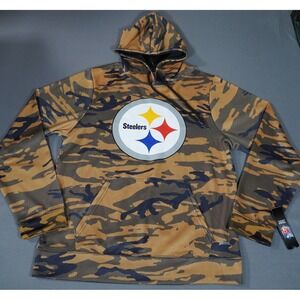 Pittsburgh Steelers Zubaz Hoodie Mens M Camo NFL Team Apparel NWT Pullover